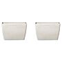 Set Of 2 Beige Stone Plant Pots 60 X 27 X 41 Cm Modern And Minimal Accessories For Outdoor Decoration Garden