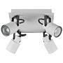 4 Light Ceiling Lamps White Metal Swing Arm Cone Shade Spotlight Design Square Rail