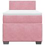 Vidaxl Box Spring Bed With Mattress Pink 90x190 Cm Velvet