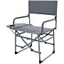 Outsunny Folding Directors Camping Chair, With Side Table - Grey