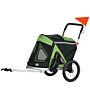 Pawhut 2 In 1 Aluminium Foldable Dog Bike Trailer, Pet Stroller, For Medium Dogs - Green