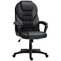 Homcom Executive Office Chair, Pu Leather High Back Desk Chair, Swivel Computer Chair With Adjustable Height And Tilt Function, Black