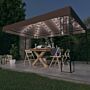 Vidaxl Gazebo With Led String Lights 4x3 M Taupe