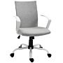 Vinsetto Office Chair Linen Swivel Computer Desk Chair Home Study Task Chair With Wheels, Arm, Adjustable Height, Light Grey