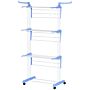 Homcom Foldable Clothes Drying Rack, 4-tier Steel Garment Laundry Rack With Castors, Blue