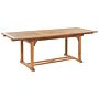 Garden Dining Table Light Acacia Wood 160/220 X 90 Cm Extending Parasol Hole Traditional Design