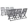 Vidaxl 7 Piece Garden Dining Set Solid Acacia Wood Grey