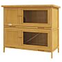 Pawhut Two-tier Rabbit Hutch, With Removable Trays, For 1-2 Rabbits - Brown