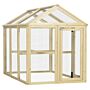 Pawhut Large Chicken Run, Wooden Chicken Coop, With Combinable Design - Natural Wood Finish