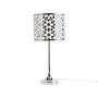 Table Lamp Silver Metal 58h Cm Crystal Floral Pattern Openwork Drum Shade