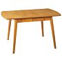 Dining Table Light Wood Mdf Rubberwood 100/130 X 80 Cm Extendable Top Solid Wood Legs Rectangular Retro Design Beliani