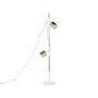 Floor Lamp White With Gold Metal 125 Cm Adjustable Round Spotlights