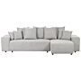 Left Hand Corner Sofa Light Grey 3 Seater Extra Scatter Cushions With Storage