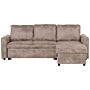 Corner Sofa Bed Brown Faux Leather Upholstered Left Hand Orientation With Storage Bed