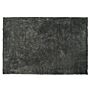 Shaggy Area Rug Dark Grey Cotton Polyester Blend 160 X 230 Cm Fluffy Dense Pile