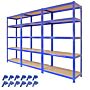 3 X T-rax 90cm Blue Racking & Bay Connectors