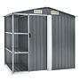 Vidaxl Garden Shed With Rack Grey 205x130x183 Cm Iron