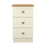 Warwick Wireless Charging 3 Drawer Bedside Cabinet In Cream Ash & Modern Oak