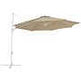 Garden Sun Parasol Taupe White Pole Fabric 295 Cm Swivel Weather Uv Resistant