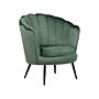 Armchair Green Velvet Novelty Shape Metal Legs