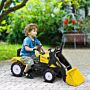 Homcom Pedal Go Kart Ride On Excavator W/ Front Loader Digger Four Wheels Child Toy, For 3 Years Old