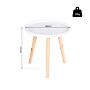 Homcom Flower Eteched Side Table W/saucer Top Wood Legs Furniture Coffee End Table Display Decoration Elegant - White