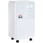 Homcom 12l/day 2000ml Portable Quiet Dehumidifier For Home Laundry Room Bedroom Basement, Electric Moisture Air De-humidifier With 4 Modes