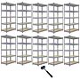 10 X Q-rax Grey Metal Racking Units 120 X 50 X 180cm