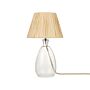 Table Lamp Clear Glass Base Paper Natural Shade Bedside Table Light