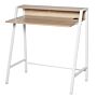 Homcom Writing Desk Computer Table Home Office Pc Laptop Workstation Storage Shelf Color White And Oak