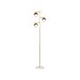 Floor Lamp Gold Iron Glass 3 Round White Shades Marble Base Modern Glam Design Living Room Lighting