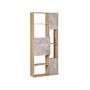 5-tier Bookcase Light Wood With Concrete Shelving Cabinets Storage