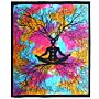 Double Cotton Bedspread + Wall Hanging - Yoga Tree