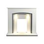 Adam Savanna Fireplace In Pure White & Grey With Downlights, 48 Inch