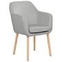 Dining Chair Grey Velvet Upholstery Wooden Legs With Armrests Classic Style Living Space Furniture Beliani