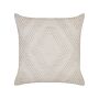 Decorative Pillow Off-white Cotton 45 X 45 Cm Diamond Geometric Pattern Boho Design Throw Cushion