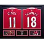 Manchester United Fc Giggs & Scholes Signed Shirts (dual Framed)