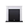 Adam Oxford Stove Fireplace In Pure White & Black, 48 Inch