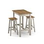 Corona Grey Live Edge Large Rectangular High Breakfast Bar Table And Stool Set