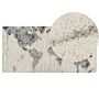 Area Rug Light Beige And Grey 80 X 150 Cm Shaggy Rectangular Abstract Pattern