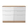 Milan 6 Drawer Midi Chest In White & Bardolino Oak