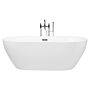 Freestanding Bath Glossy White Sanitary Acrylic Single 160 X 75 Cm Oval