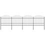 Vidaxl Garden Fence With Spear Top Steel (1.5-1.75)x6.8 M Black