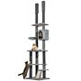 Pawhut 225-255cm Height Floor-to-ceiling Cat Tree Large Cat Tower W/ Cat Scratching Posts, Ramp, Condo | Aosom Uk