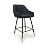 Savanna Brushed Velvet Black Bar Stool