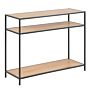 Seaford Console Table, 2 Shelves In Black And Oak