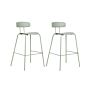 Set Of 2 Bar Chairs Light Green Plastic Seat Counter Height Bar Stools Metal Legs Beliani