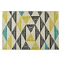 Area Rug Grey And Yellow Printed Geometric Pattern 140 X 200 Cm Low Pile