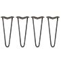 4 X 14" Hairpin Legs - 2 Prong - 12mm - Raw Steel