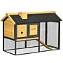 Pawhut Rabbit Hutch Outdoor Bunny Cage With Run, Removable Tray, Ramp, Small Animal House, 120 X 55.5 X 80 Cm